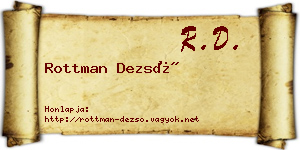 Rottman Dezső névjegykártya